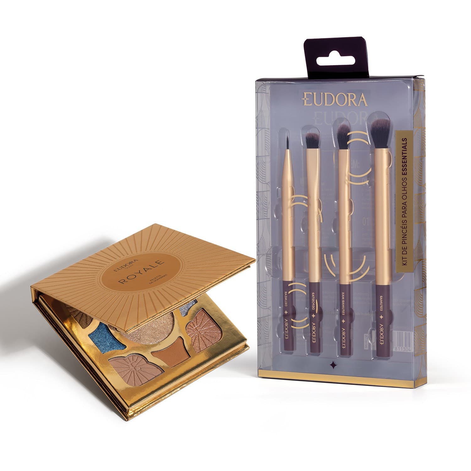 Combo Glam: Paleta Royale 7g + Kit Pincéis Olhos