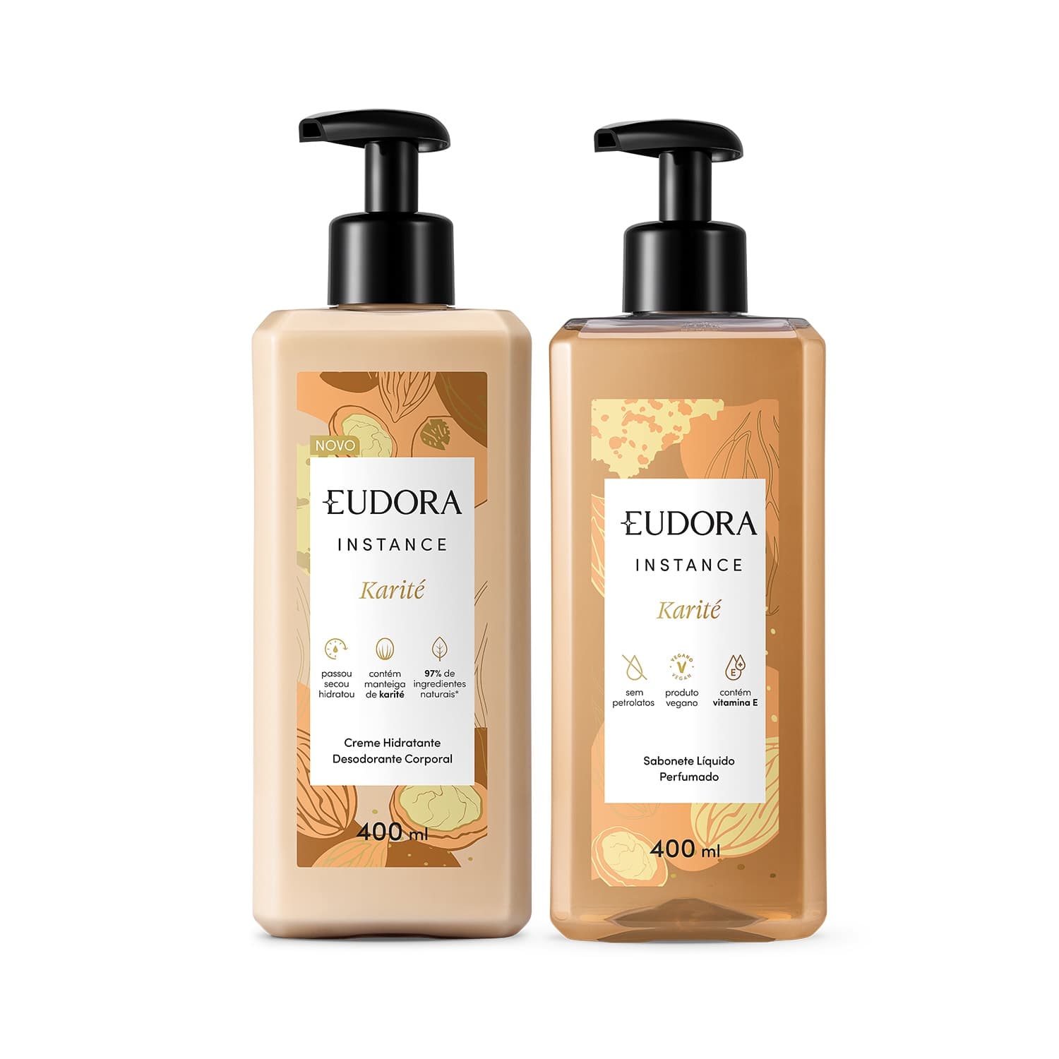 Combo Instance Karité: Hidratante Desodorante 400ml + Sabonete Líquido 400ml