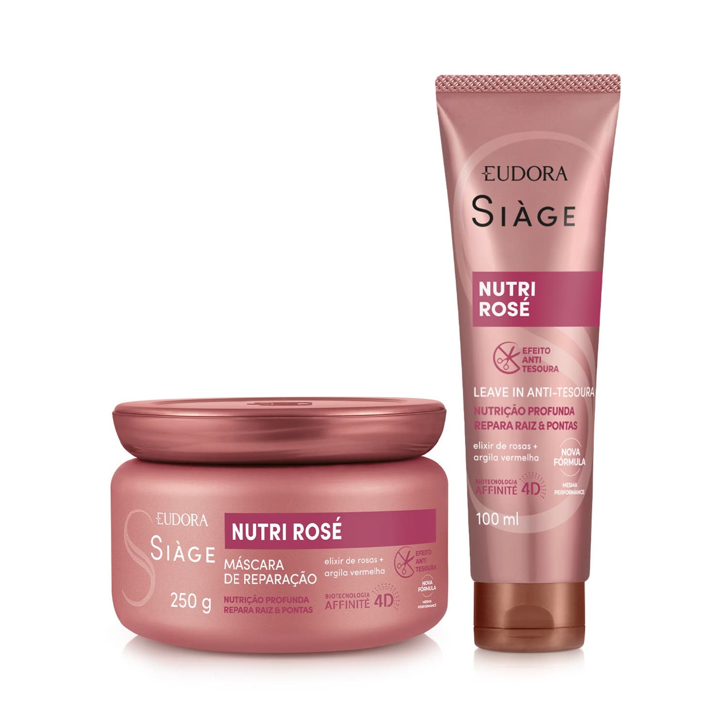 Combo Siàge Nutri Rosé: Máscara Capilar 250g + Leave-in 100ml