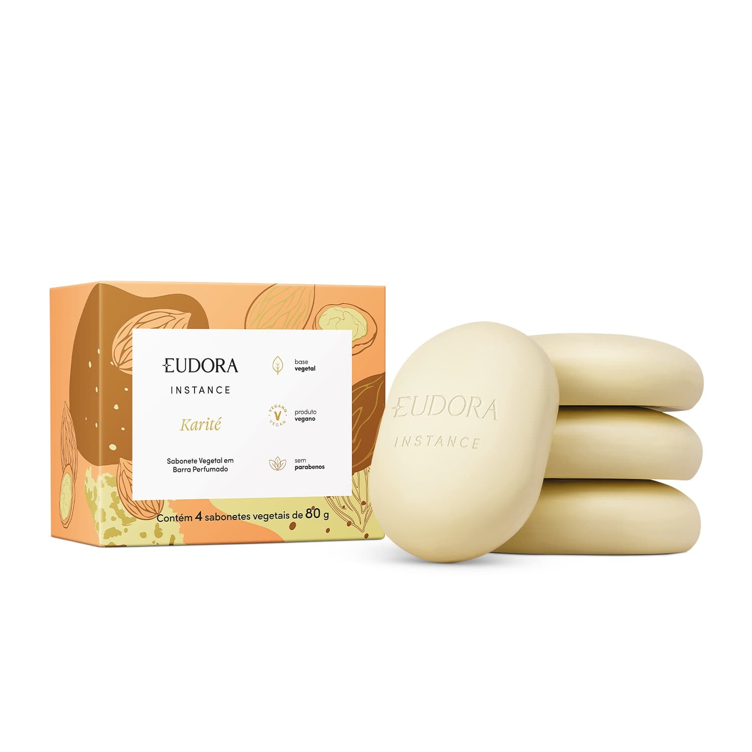 Kit Sabonetes em Barra Vegetal Perfumado Instance Karité 4x80g