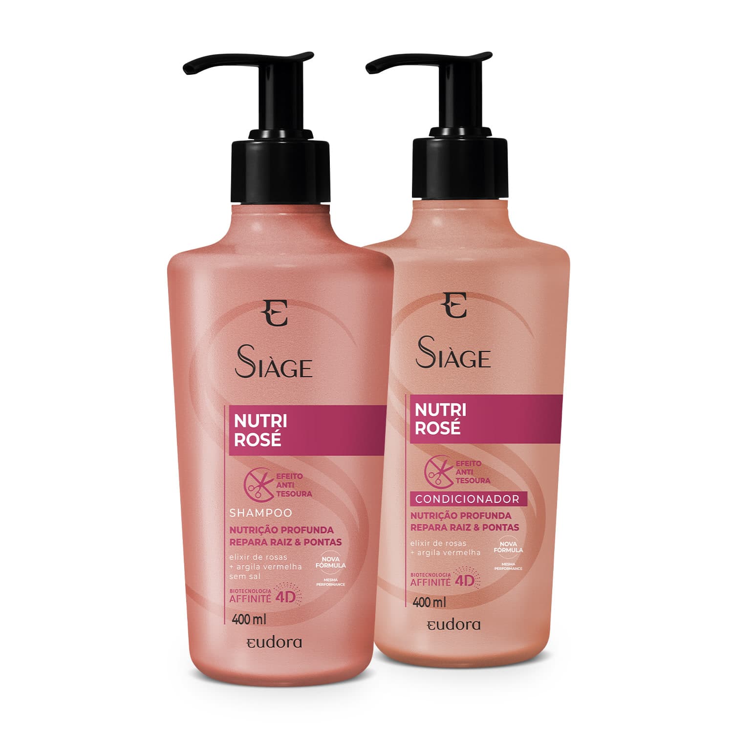 Combo Siàge Nutri Rosé: Shampoo 400ml + Condicionador 400ml