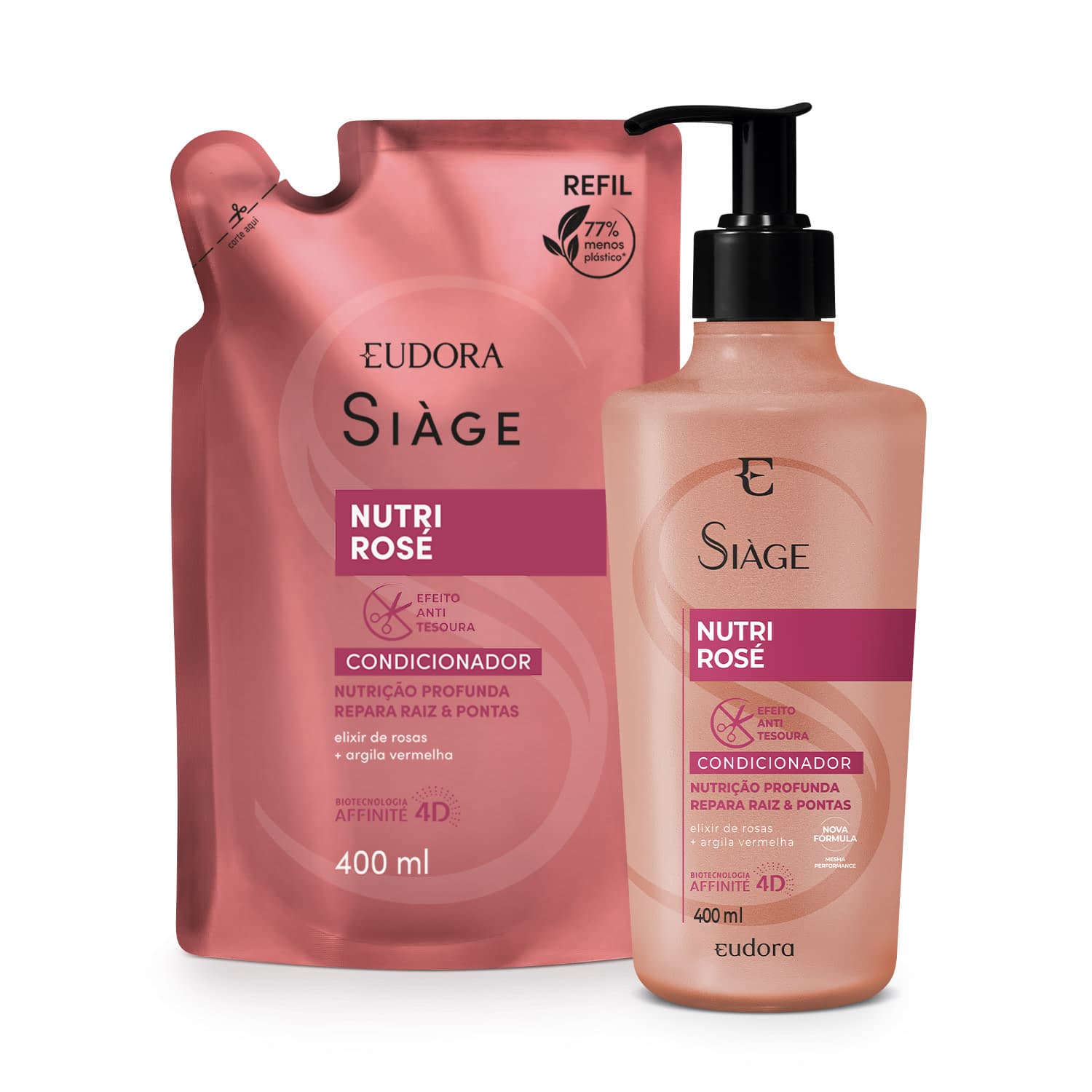 Combo Siàge Nutri Rose: Condicionador 400ml + Refil 400ml